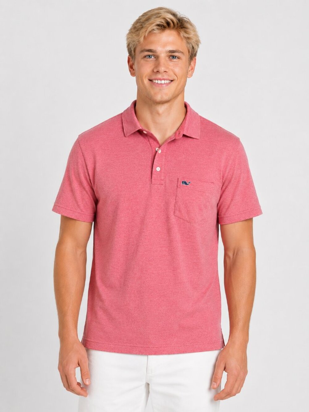 Vineyard Vines Polo Shirt Men’s Large Light Red Cotton Blend Embroidered Logo